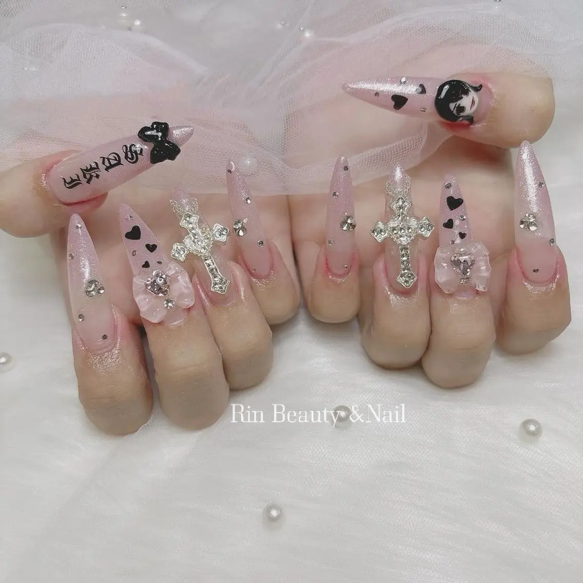 ネイル アートネイル フレンチネイル ジェルネイル 韓国ネイル ミラーネイル Rin Nail 新大久保店のネイルデザイン