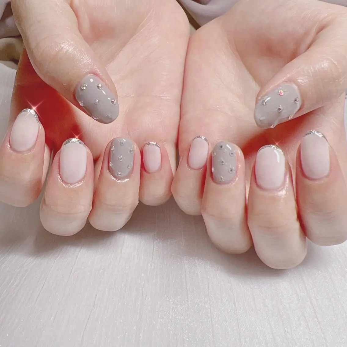 ネイル オーロラネイル フットネイル フレンチネイル ジェルネイル 韓国ネイル ハンドネイル フットネイル 【ENサロン】 Rei💜Nailのネイルデザイン