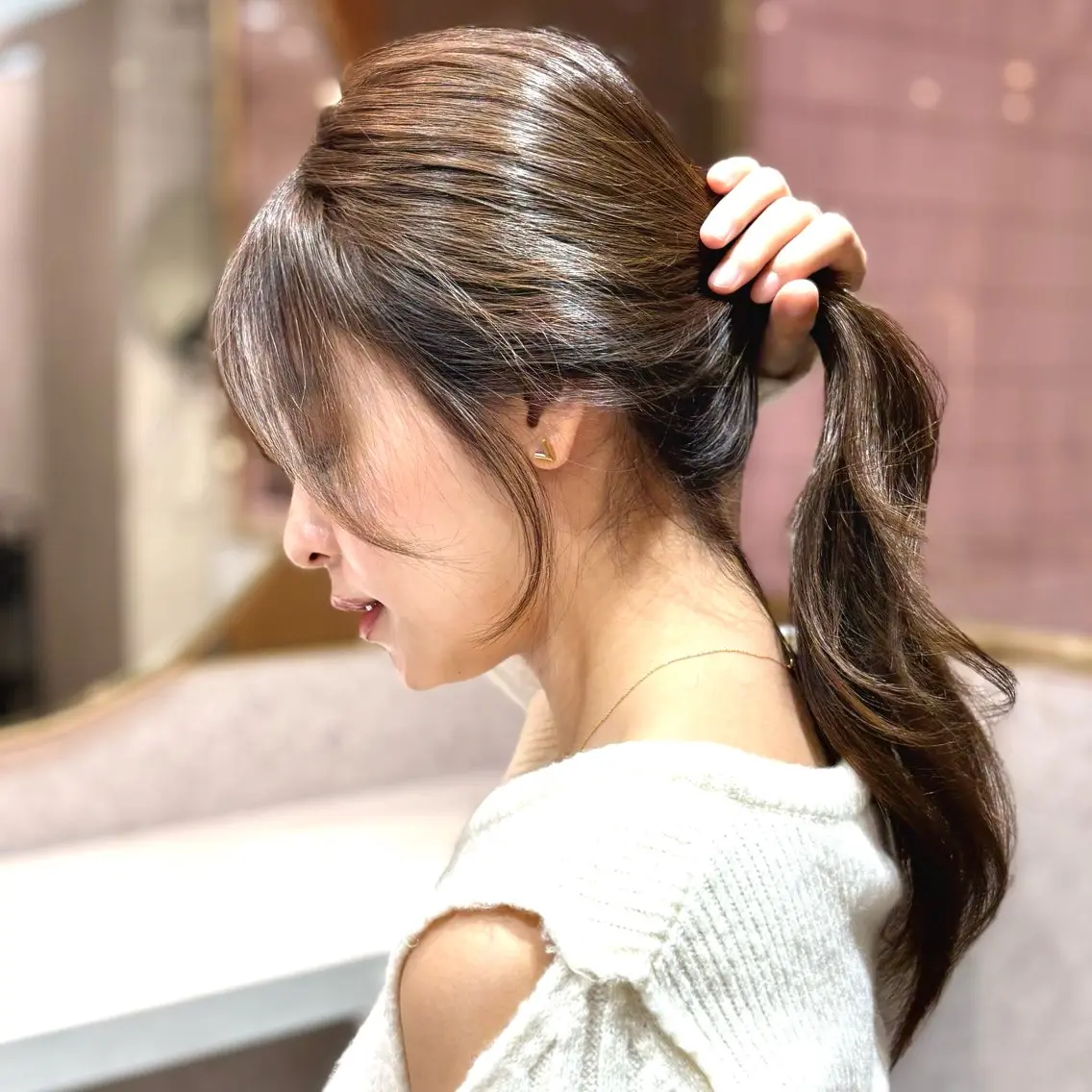 ロング カラー パーマ ヘアアレンジ メンズ キッズ カット ヘアカラー トリートメント 北千住/小顔レイヤー /顔まわり/西慶太朗のヘアスタイル