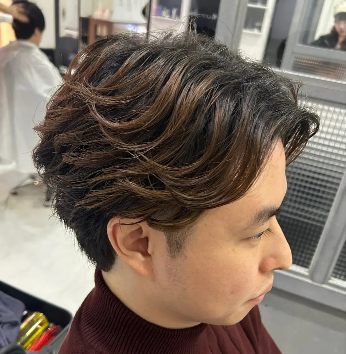 ショート カラー パーマ ヘアアレンジ メンズ カット パーマ トリートメント 🔥メンズパーマ 特化 渡辺一翔のヘアスタイル