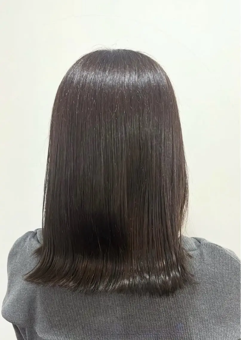 【ブリーチなし 寒色カラー🫐】ワンカラー(ブロー込み)の写真