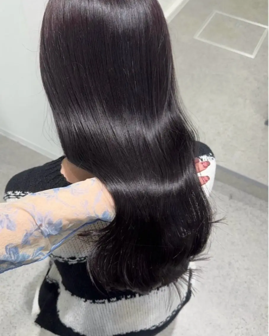 ロング 髪質改善 ヘアカラー トリートメント miku/ラベンダー 透明感カラー🪻❤︎のヘアスタイル