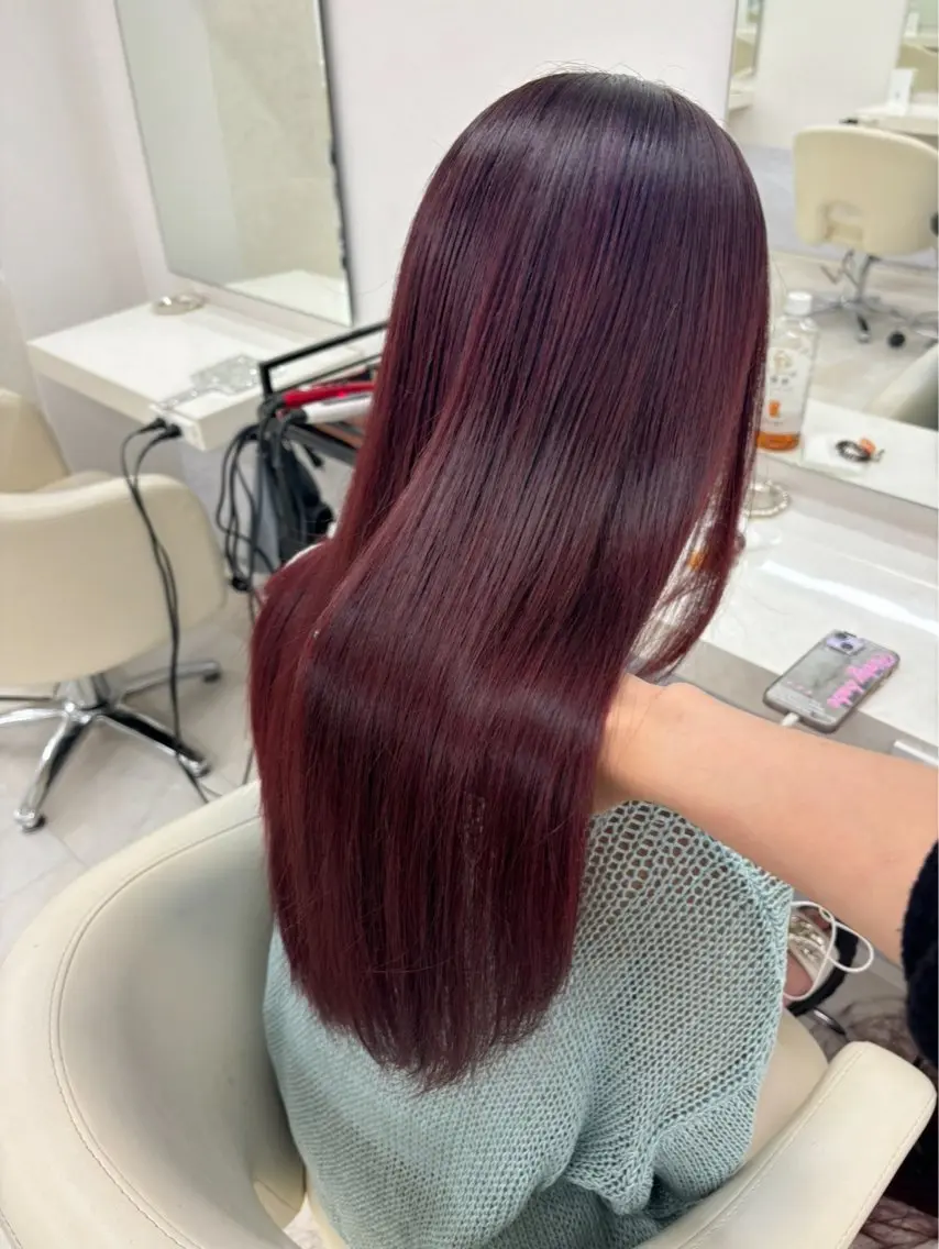 ロング カラー ブリーチ ブリーチなしカラー momo /レイヤー/暖色のヘアスタイル