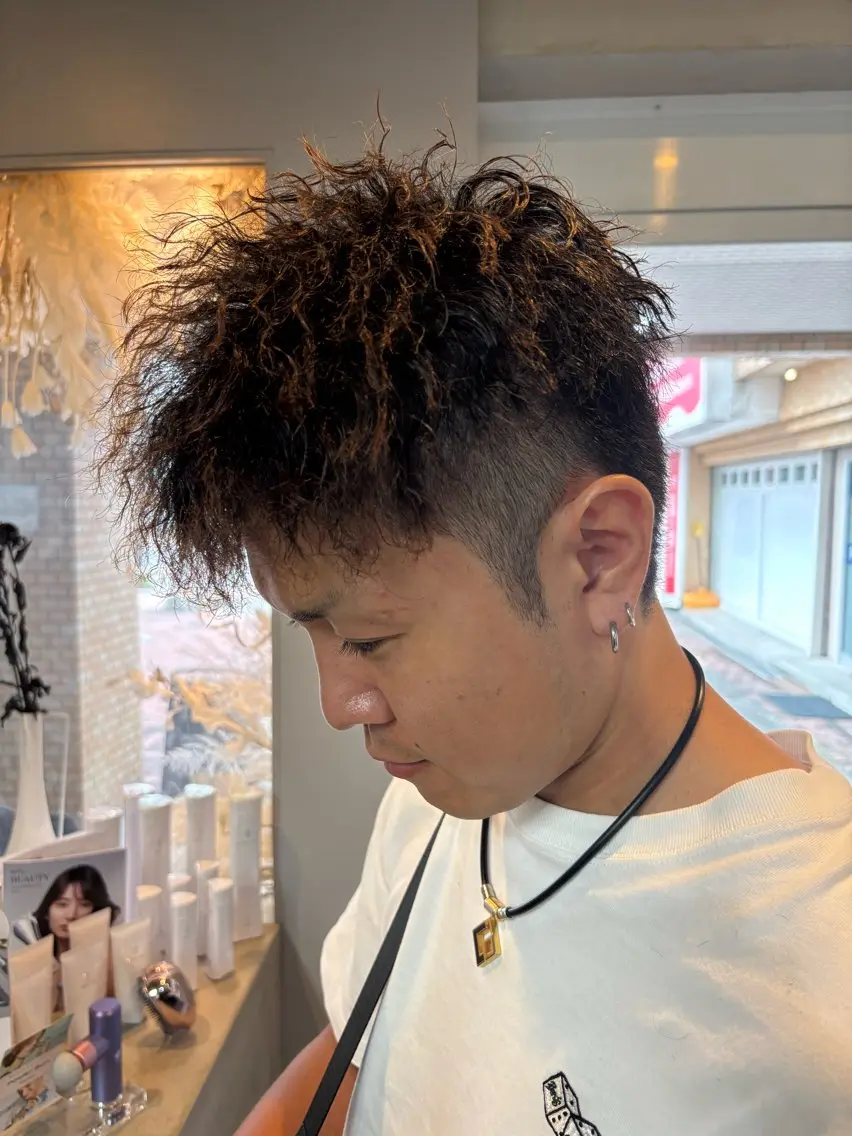 ショート パーマ メンズ ショートヘア カット パーマ nico麻生　長谷川 裕月のヘアスタイル