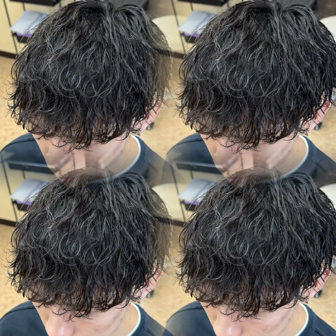 ミディアム メンズ 波巻きパーマ カット パーマ 焼津メンズパーマ特化 大石雄生のヘアスタイル