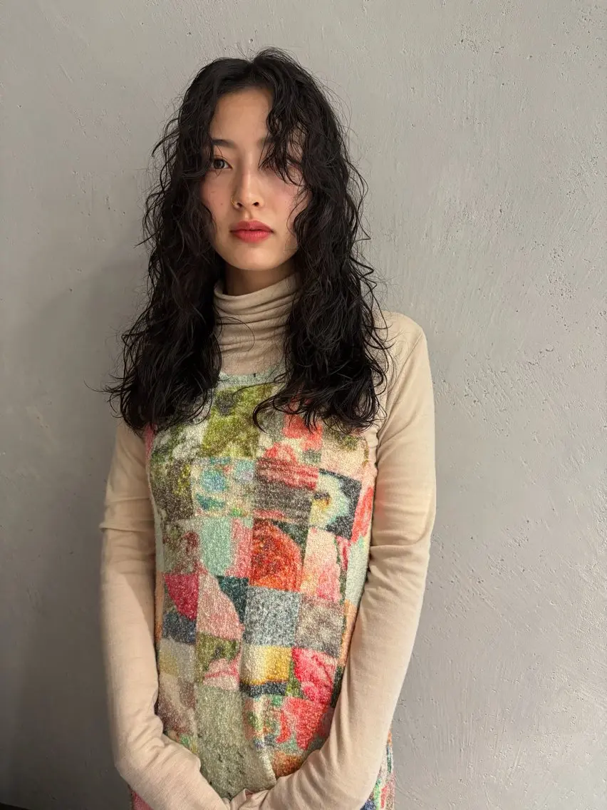 ロング パーマ カット パーマ トリートメント 吉武 茂暉のヘアスタイル