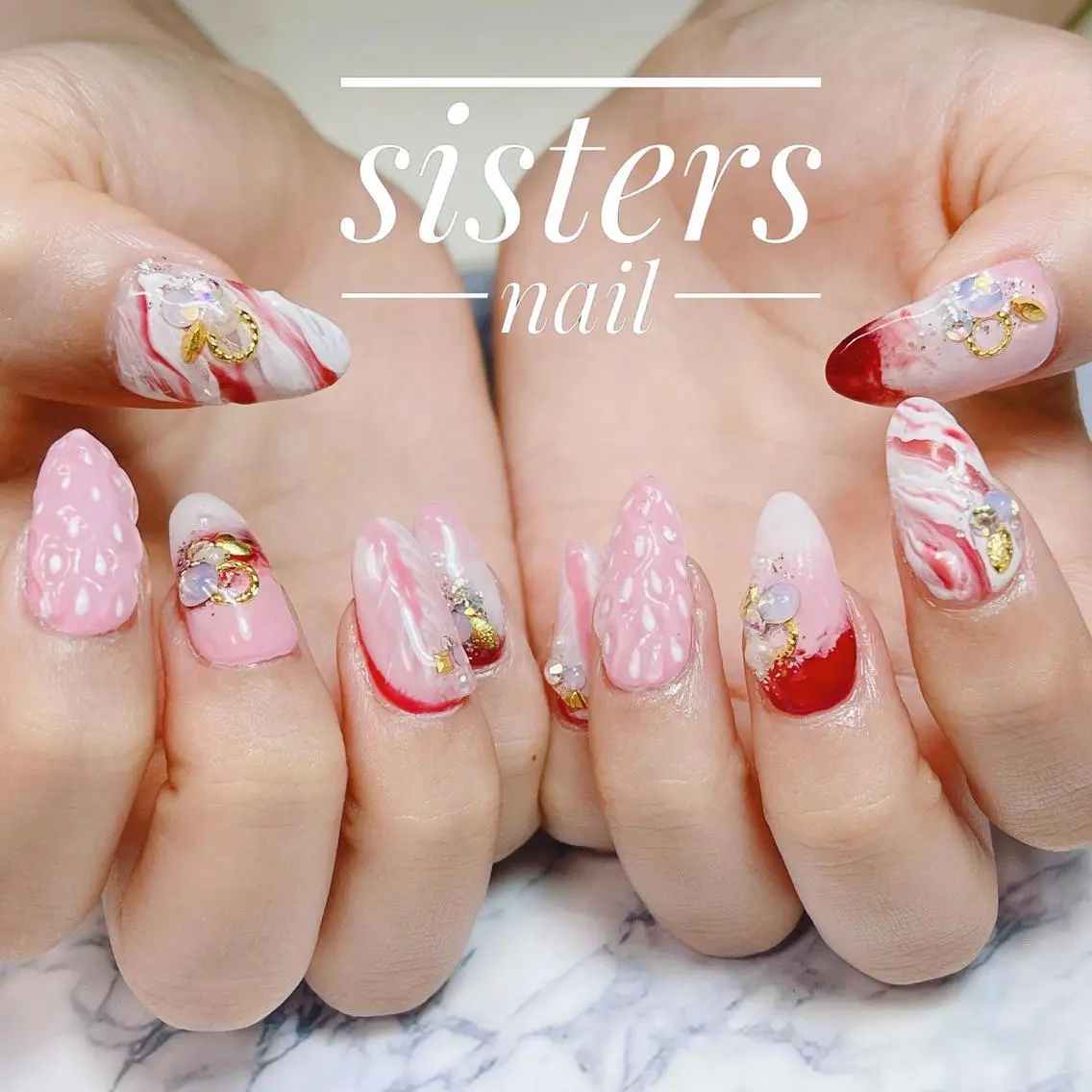 ネイル アートネイル 大理石ネイル(マーブル) sisters nail.fのネイルデザイン