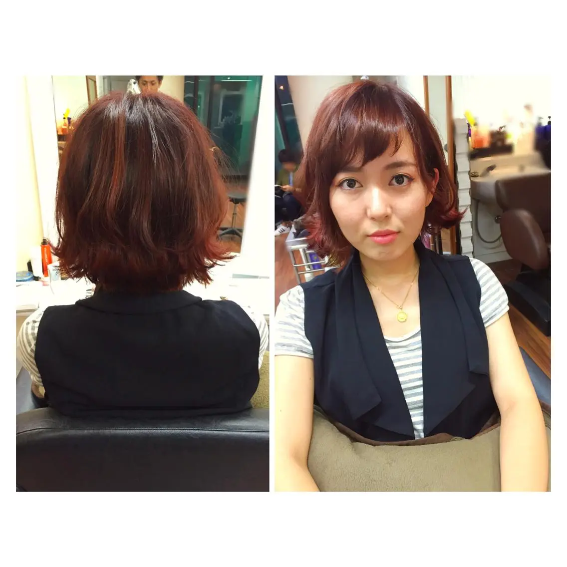 ショート ミディアム セミロング カラー パーマ ヘアアレンジ ローズカラー 成松 勇治のヘアスタイル