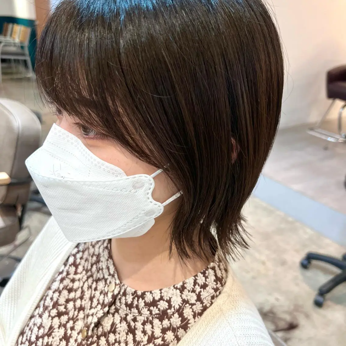 ミディアム 外ハネヘア ☁️RIKA☁️ @ri2_____bのヘアスタイル