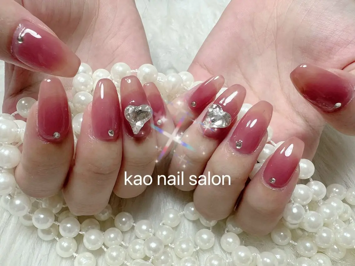ネイル ジェルネイル パラジェル ストーンネイル ハンドネイル kao nail マグネット/長さだしのネイルデザイン