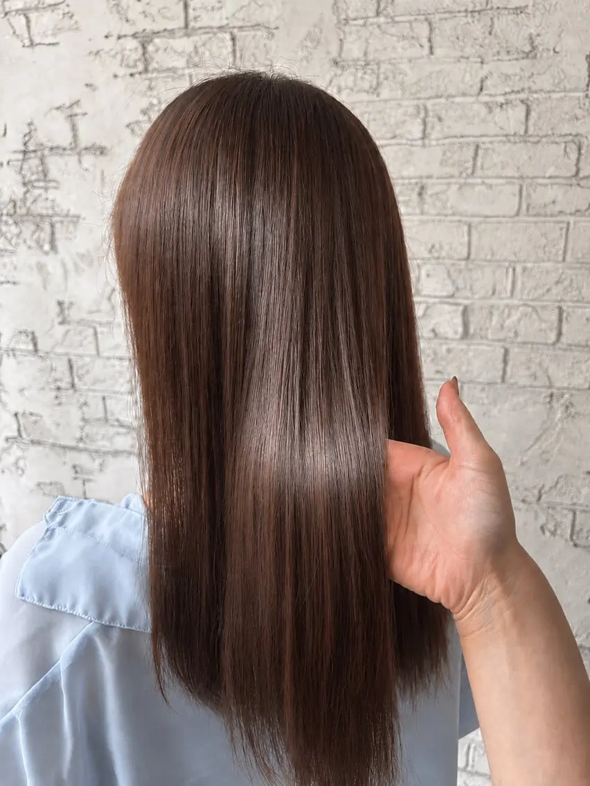 ロング カット 縮毛矯正 トリートメント 艶カラー/縮毛矯正 🩶Kai🐏のヘアスタイル