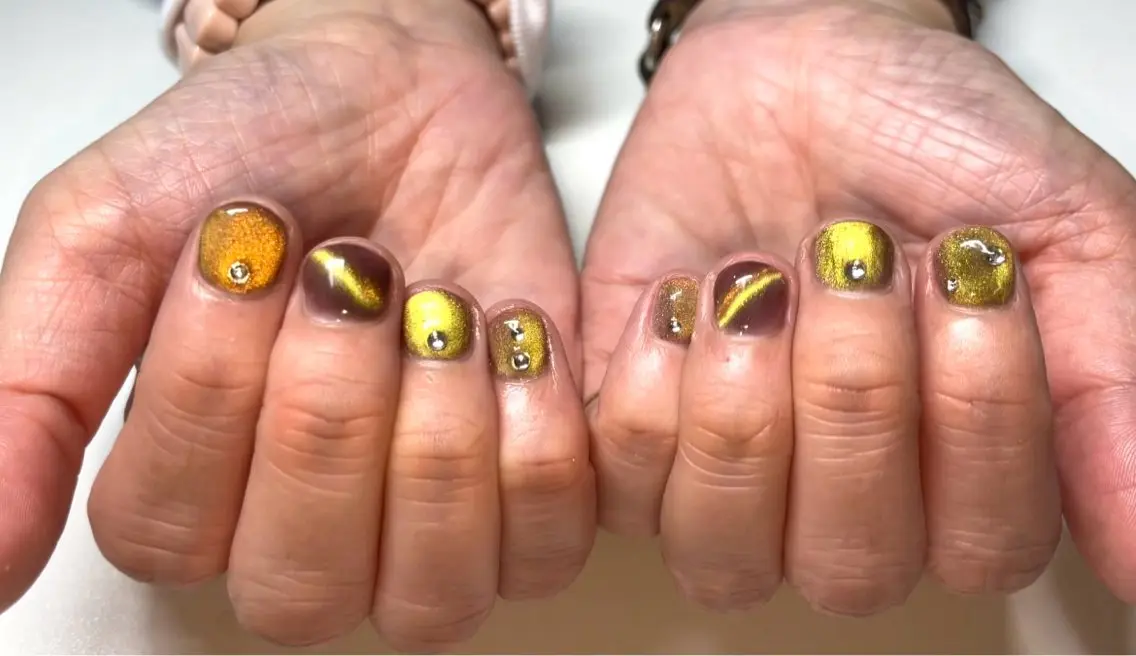ネイル マグネットネイル ハンドネイル Nail Salon Pure のぞみのネイルデザイン