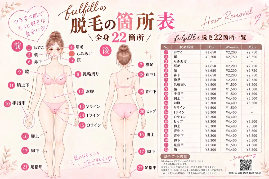 脱毛 fulfill🎀 和美/肌育/肌質改善のエステ・リラクイメージ