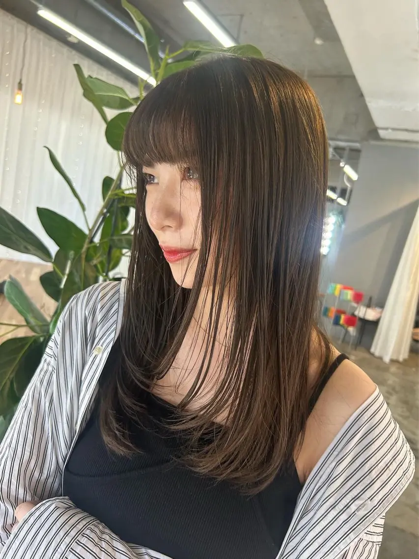 ロング 顔まわりレイヤー 顔周りカット 髪質改善 レイヤーカット 小倉/レイヤー/ 顔周りカット/naoのヘアスタイル