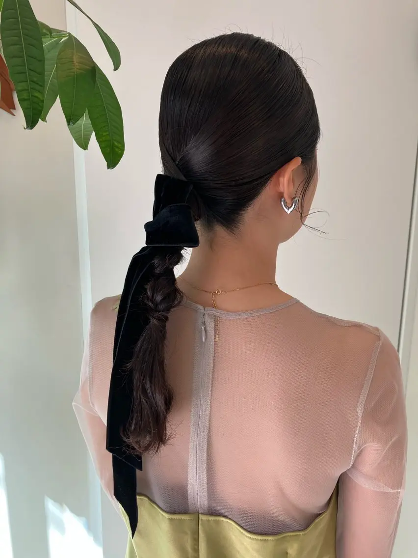 ヘアアレンジ ポニーテール 結婚式・ブライダル Hair&Make Nahoのマツエク・マツパデザイン