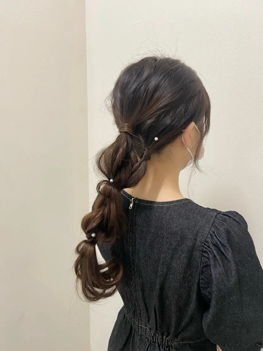 ミディアム 結べるレイヤーカット /カラー/あさかのヘアスタイル
