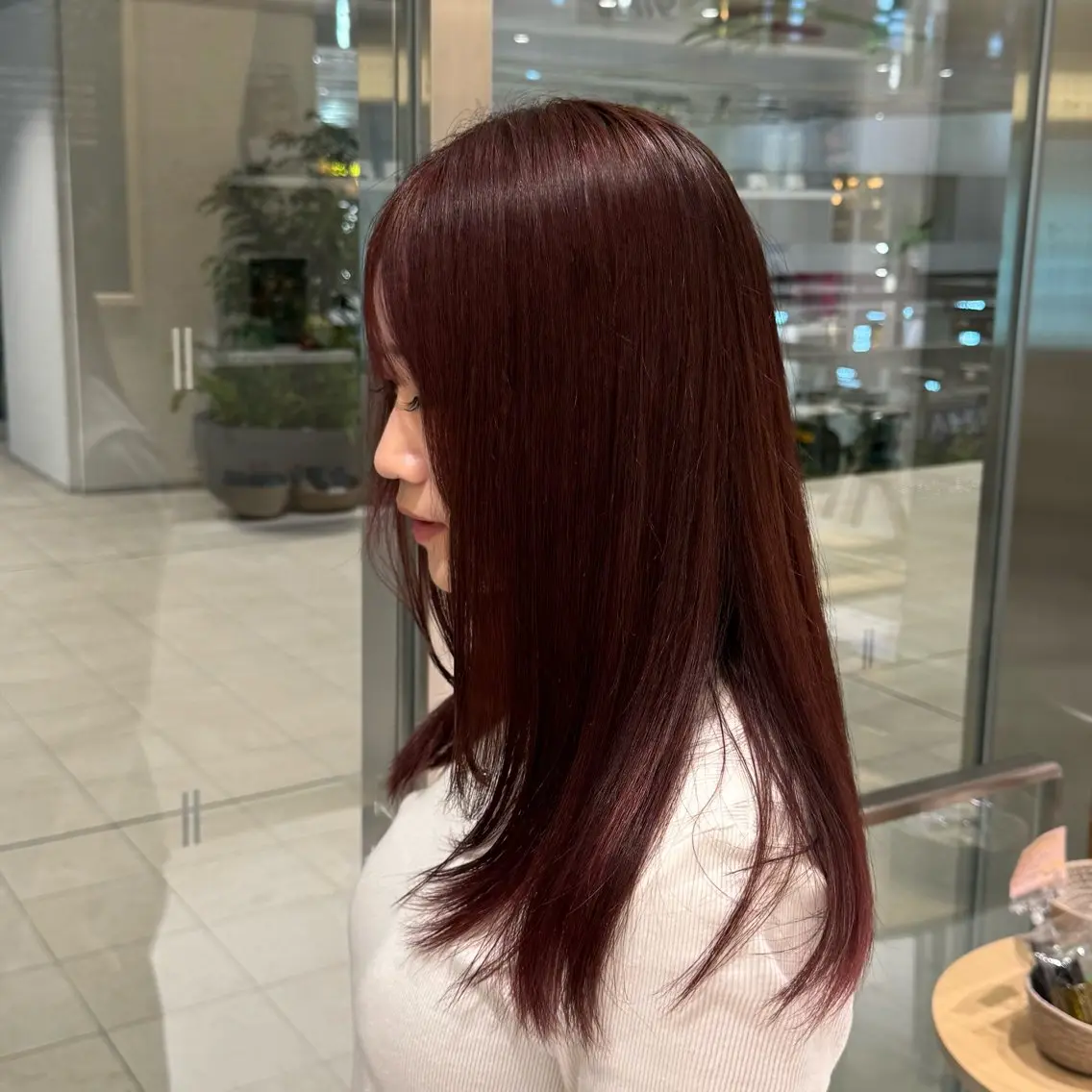 カラー ブリーチ ブリーチなしカラー レッドカラー ヘアカラー 坂本 姫璃のヘアスタイル