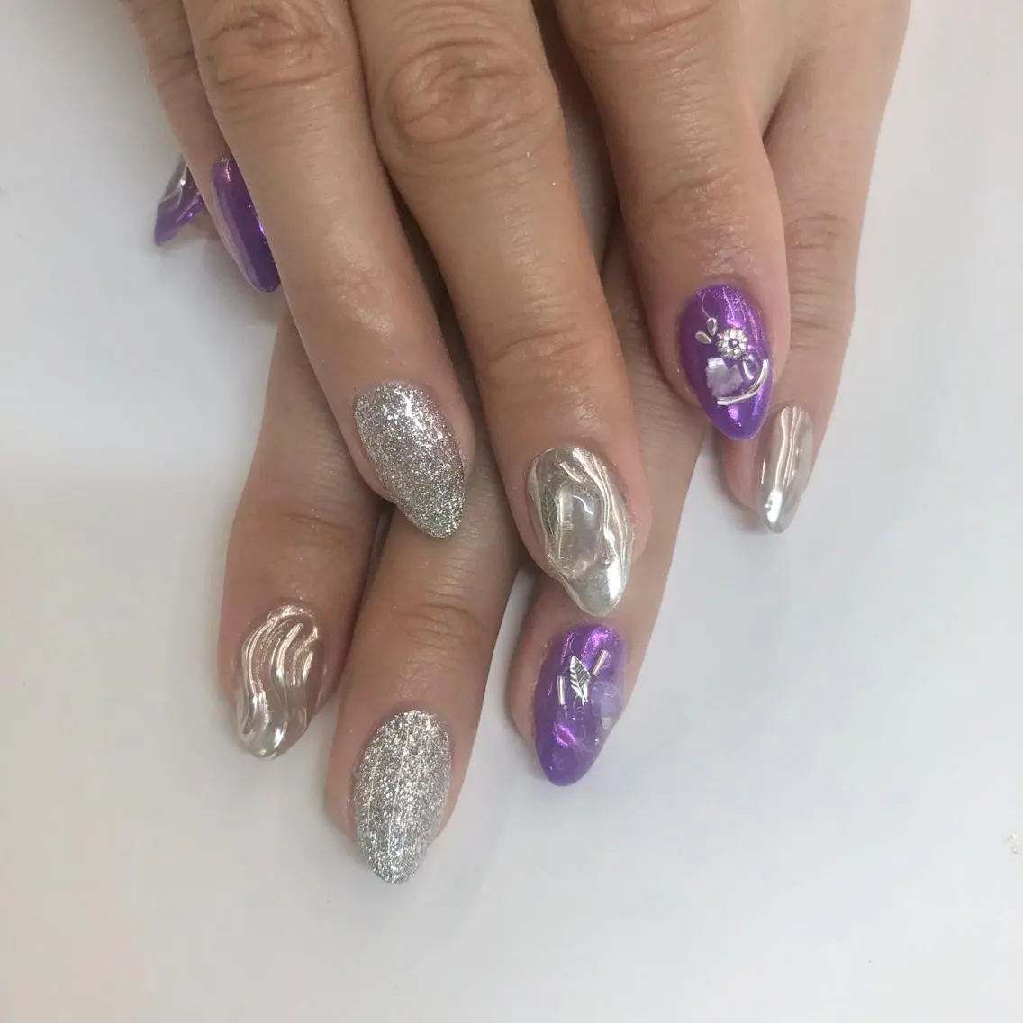 ネイル ニュアンスネイル パープル 🎀AYAKO 🎀中韓ネイルのネイルデザイン