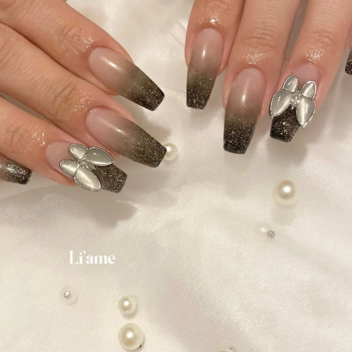 ネイル グラデーション ラメ(グリッター) ハンドネイル Luna 【Li'ame】のネイルデザイン