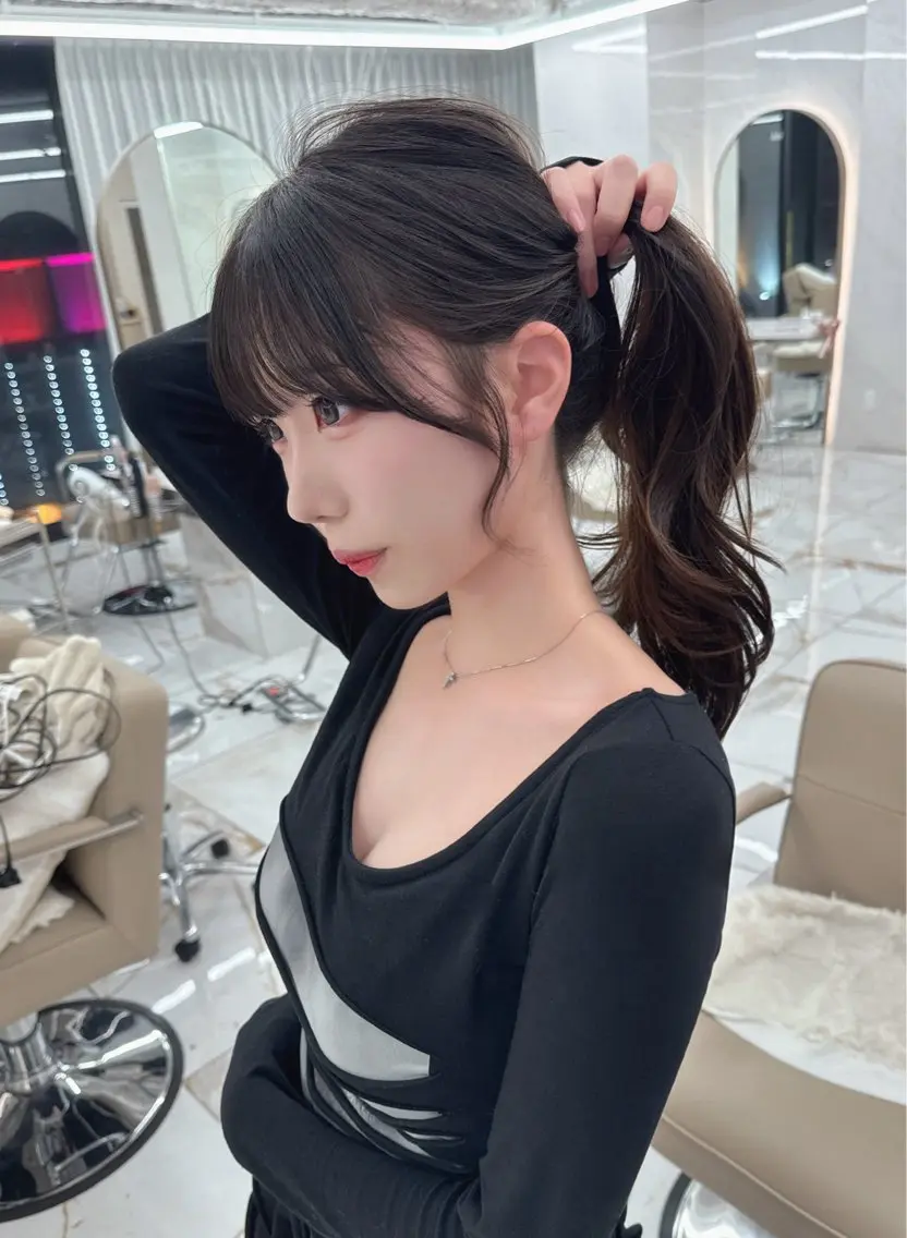 ロング のり🐼顔まわり/ 韓国/レイヤーカットのヘアスタイル