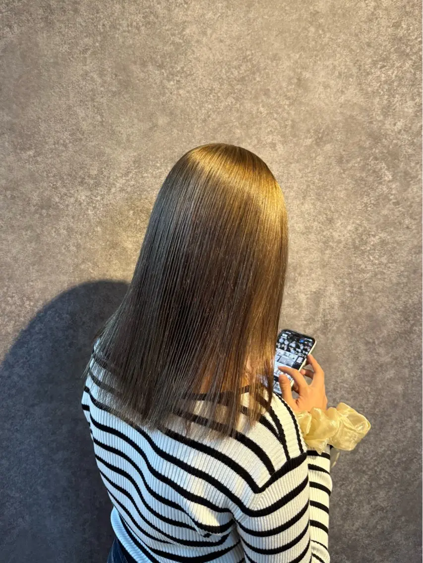 セミロング カラー ブリーチ ダブルカラー 似合わせカット/ボブ ナチュラルメンズヘアのヘアスタイル