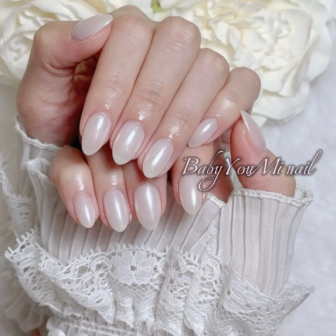 ネイル オーロラネイル チークネイル 成人式 フットネイル フレンチネイル ハンドネイル BabyYouMi nailのネイルデザイン
