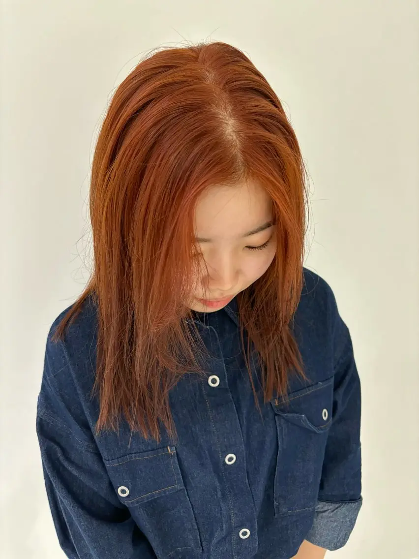 ミディアム カラー ブリーチ ブリーチなしカラー オレンジ iena渋谷 /ゆーこのマツエク・マツパデザイン