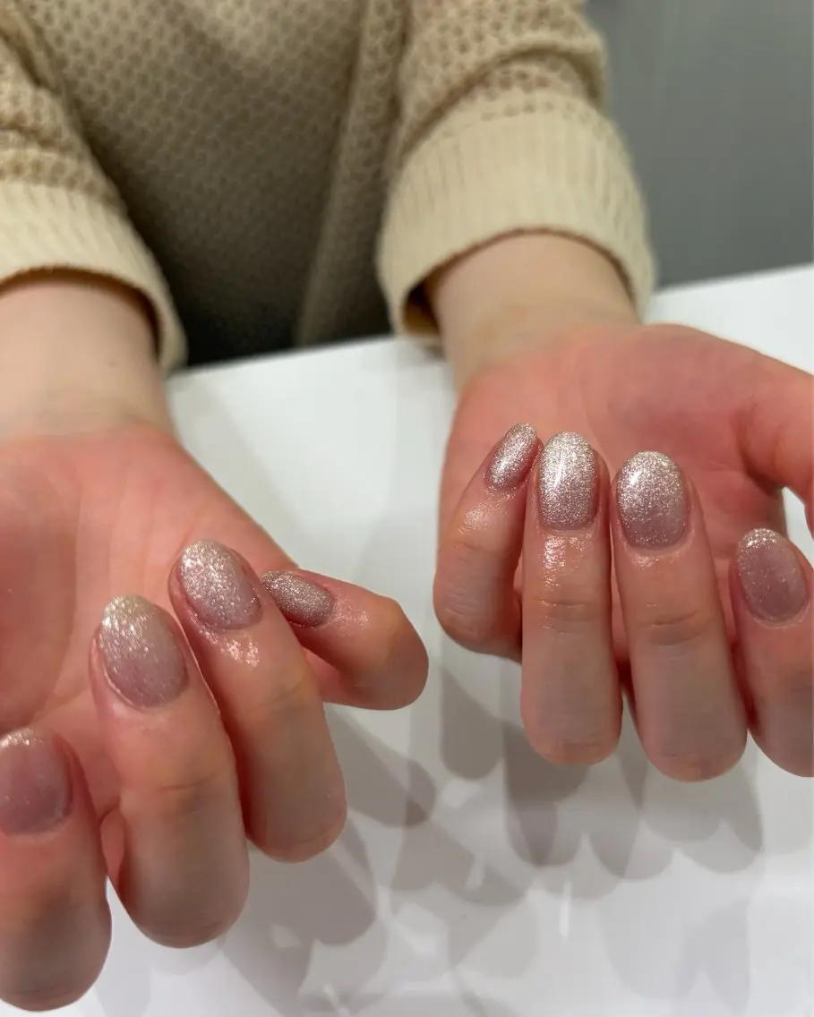ネイル グラデーション キラキラネイル 韓国ネイル マグネットネイル ニュアンスネイル ハンドネイル 🎀大人nail /NOISMはな🎀のネイルデザイン
