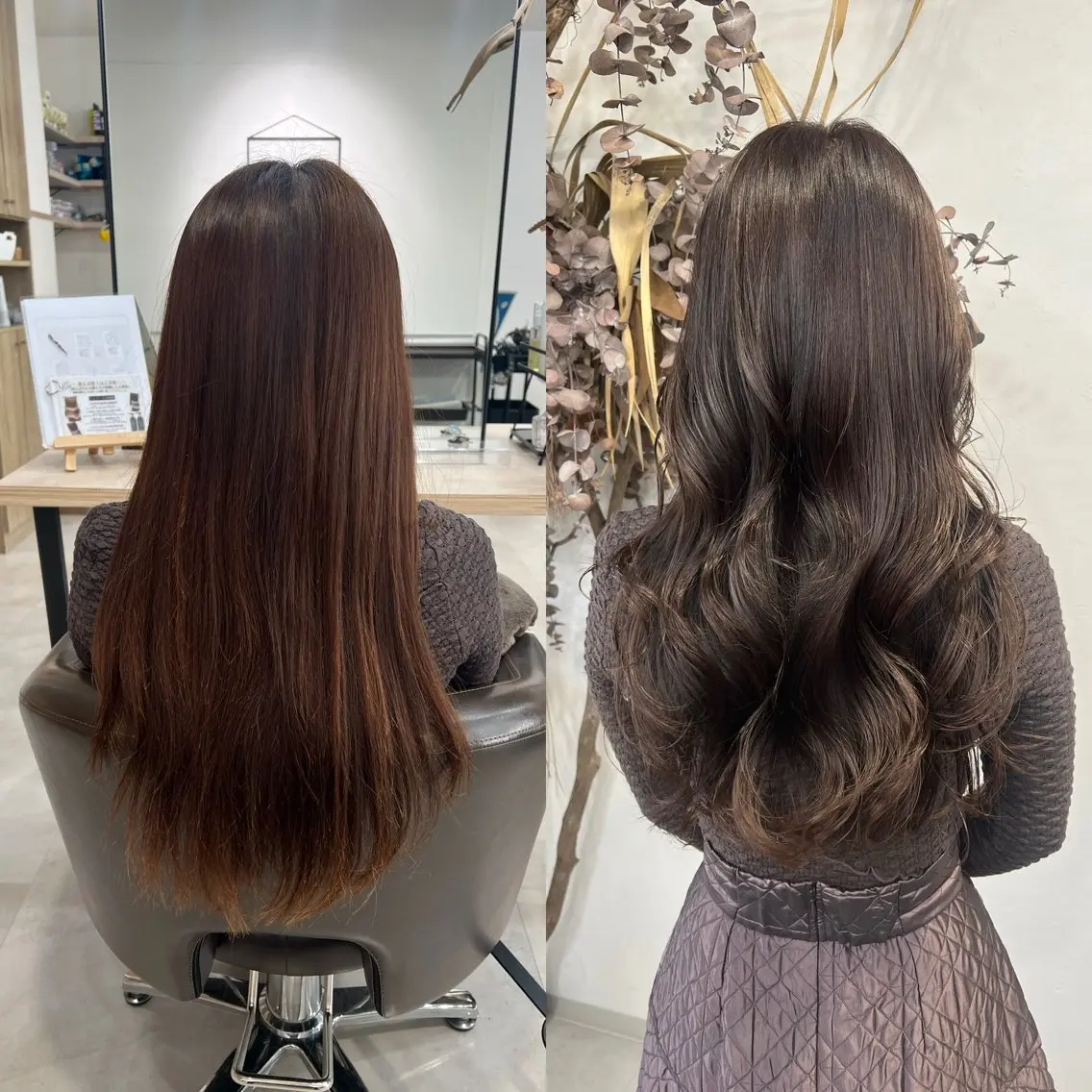 ロング ヘアカラー トリートメント 髪質改善/艶カラー 縮毛矯正/山本由梨のヘアスタイル