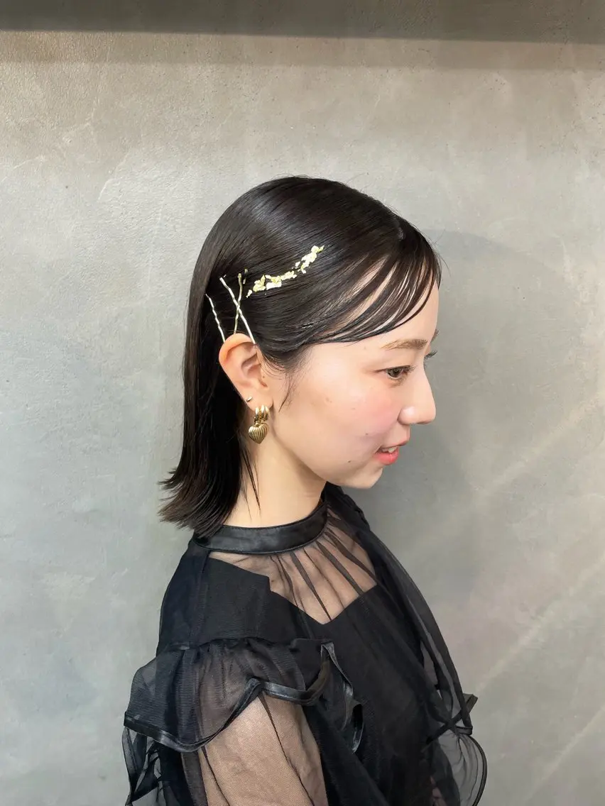ミディアム ヘアアレンジ 結婚式・ブライダル ヘアセット エクステ/コーンロウ KURUMI⛓️🔥のヘアスタイル