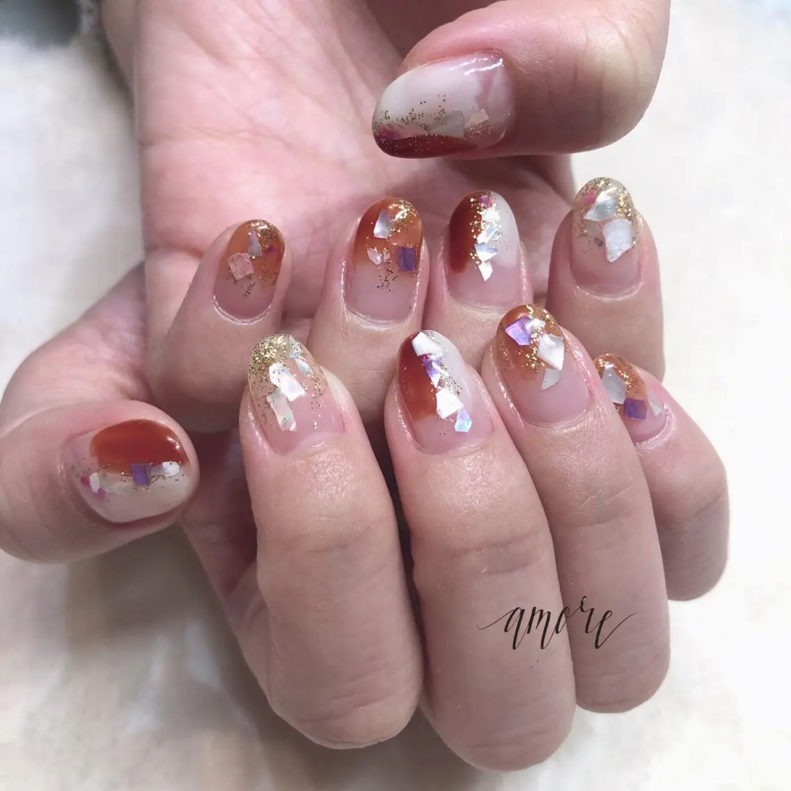 ネイル クリアネイル ジェルネイル ラメ(グリッター) ニュアンスネイル 春ネイル You kyehwaのネイルデザイン