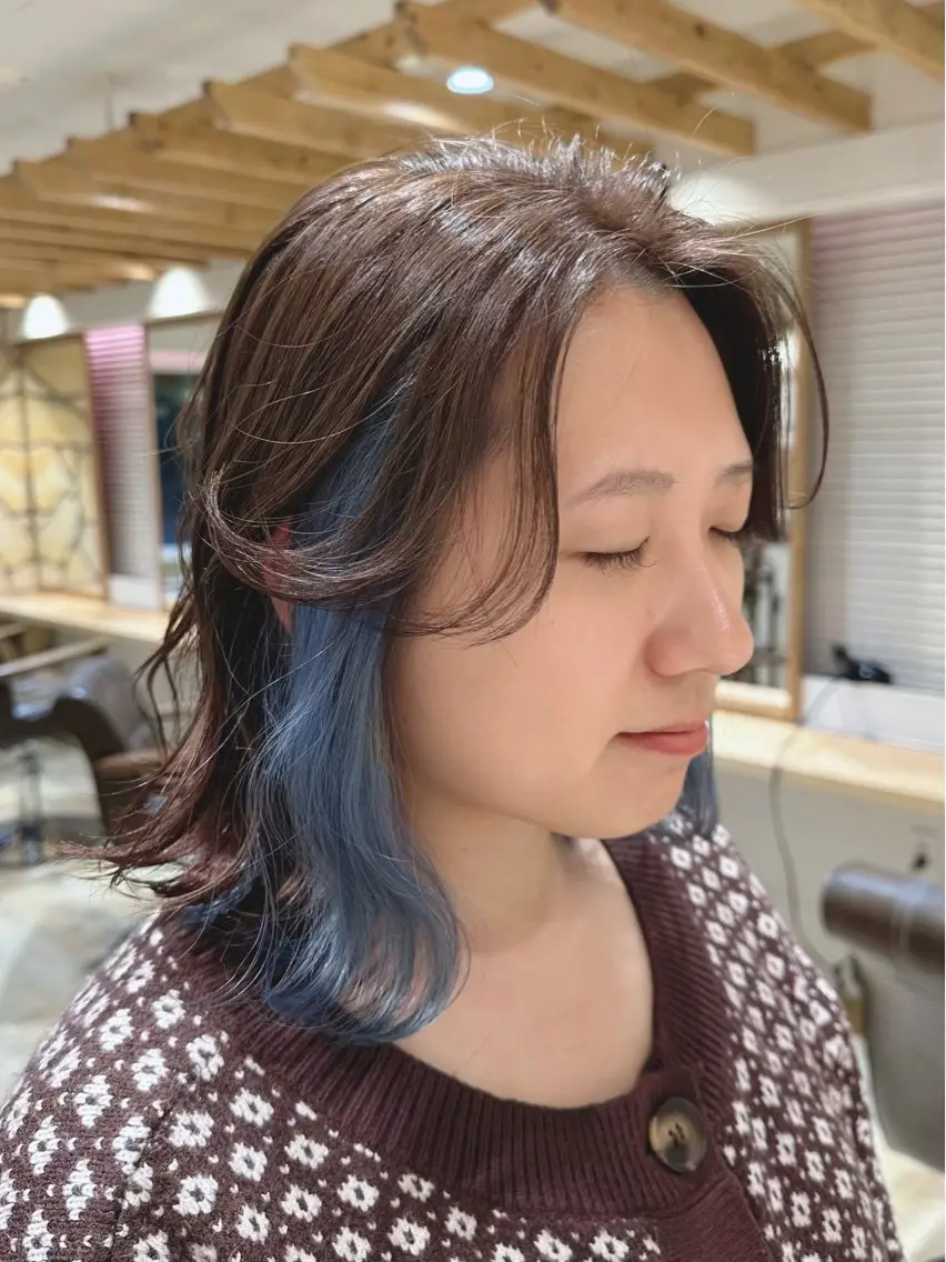ミディアム カット ヘアカラー 新宿 木下拓哉のヘアスタイル