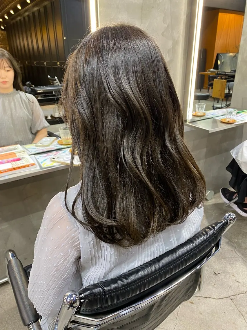 カラー 透明感カラー グレージュ オレンジ 透明感カラー🌿 グレージュ🐺陽介のヘアスタイル