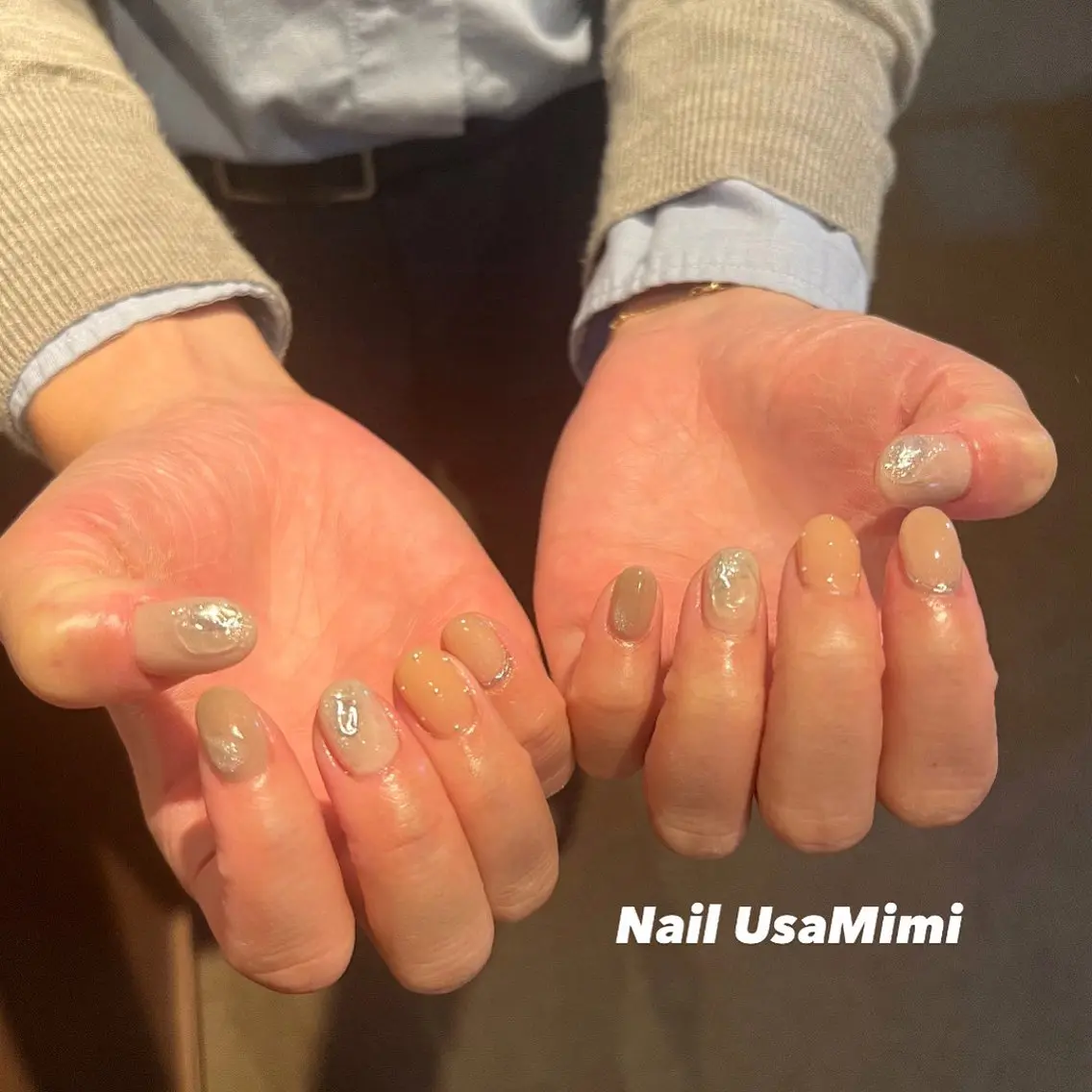 ネイル ジェルネイル 韓国ネイル マグネットネイル 持ち込み ニュアンスネイル ハンドネイル 本町NailUsa Mimi RIKOのネイルデザイン