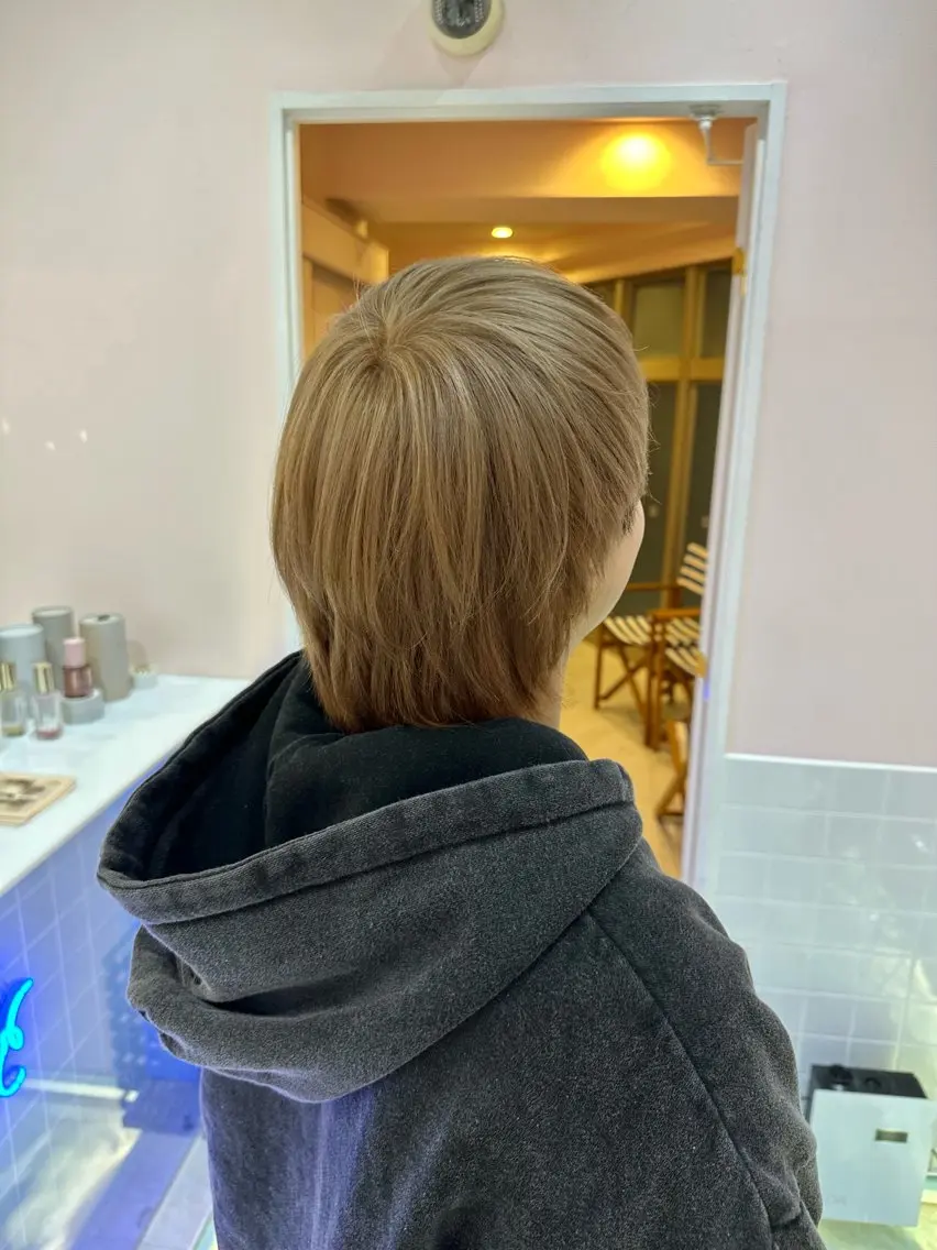 メンズ カット ヘアカラー トリートメント モテ艶🪄ベージュ カラー🧸RUKAのヘアスタイル