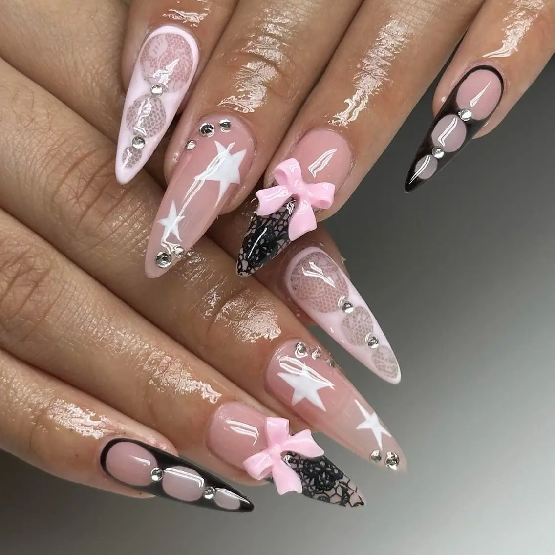 ネイル アートネイル 長さ出し ジェルネイル マグネットネイル ニュアンスネイル Cloudy Chan Nailのネイルデザイン