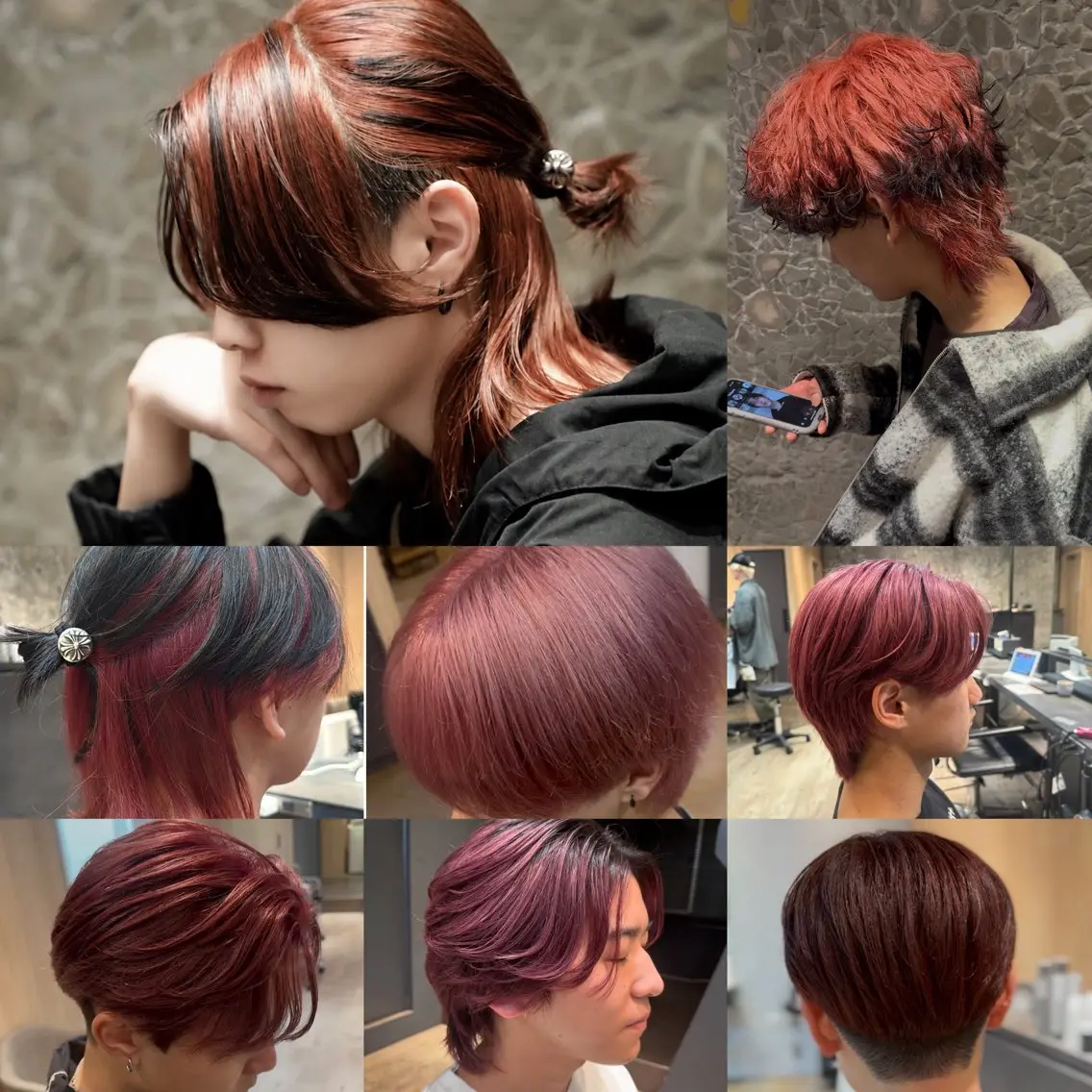 ミディアム カラー メンズ メンズブリーチ ブリーチ 透明感カラー ブリーチなしカラー レッドカラー カット ヘアカラー ヘアセット 最終募集40%OFF 韓国風パーマ愛須🔥のヘアスタイル