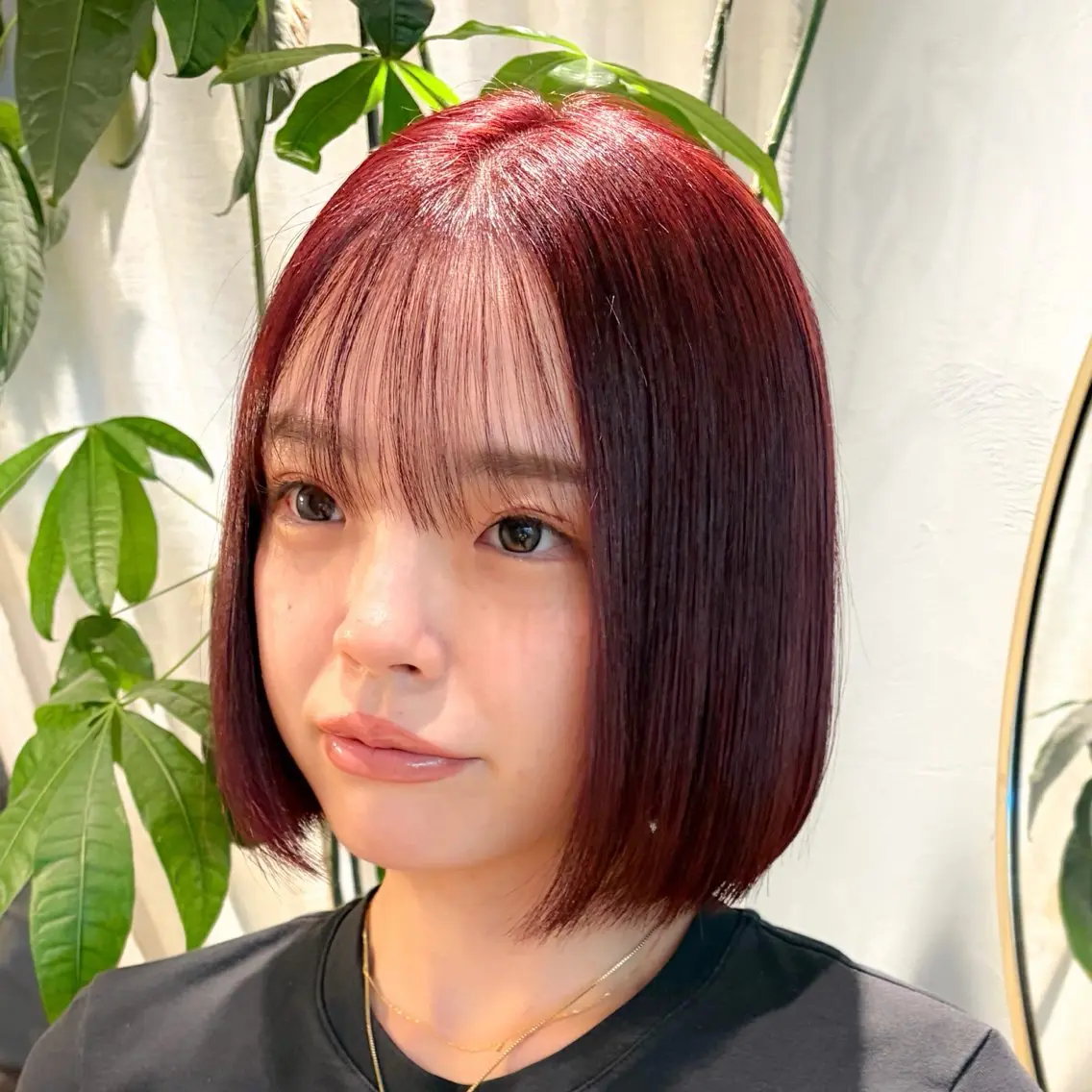 ミディアム カット ヘアカラー トリートメント ♥️ボブ縮毛矯正/暖 色/minami♥️のヘアスタイル
