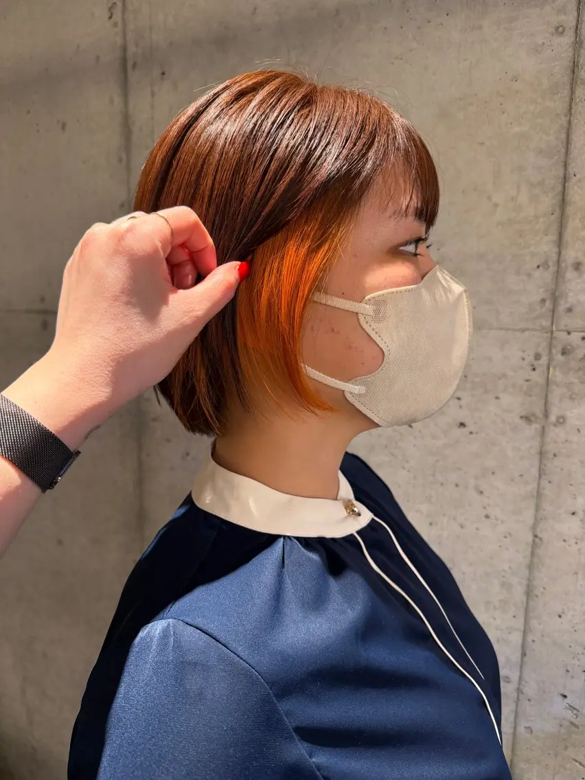 ショート カラー カット ヘアカラー トリートメント ♥️ブリーチなしW/ カラー/優希/大宮のヘアスタイル