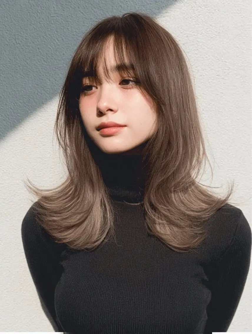 セミロング ヘアカラー 絶対綺麗な暖色カラー 🎯あります✨増渕✨のヘアスタイル