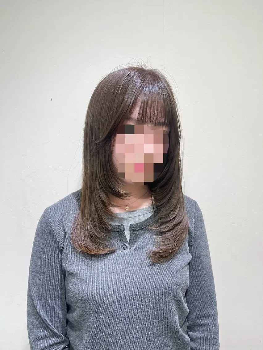 セミロング 顔周りカット レイヤーカット 🎀momoa CIEL天神店🎀のヘアスタイル