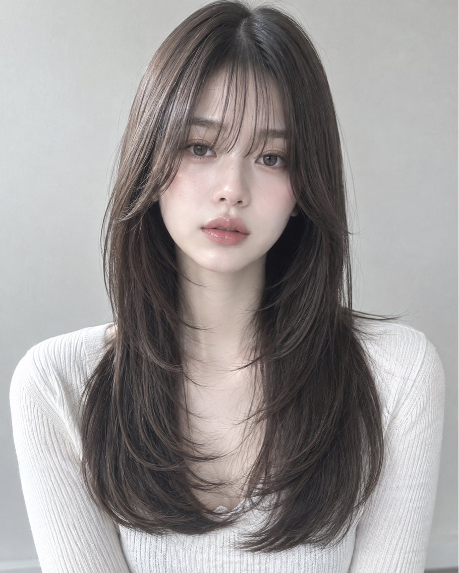 ロング 🫧ロングレイヤー 韓国透明感カラー🫧のヘアスタイル