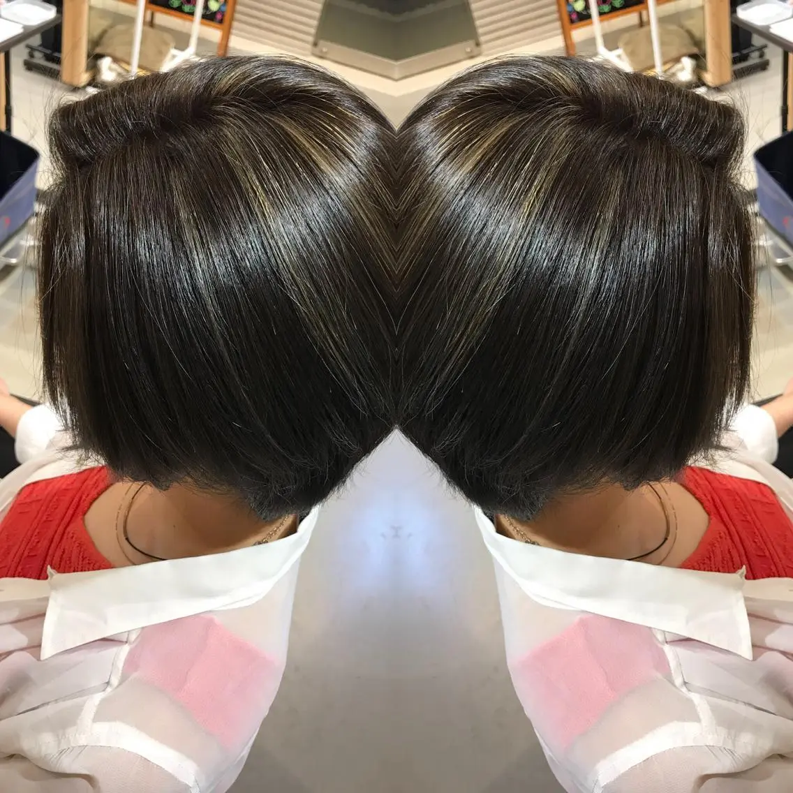ショート カラー アッシュ ブルーカラー ブルーアッシュ ハイライトカラー オレンジ ヘアカラー 大久保 隆蔵のヘアスタイル