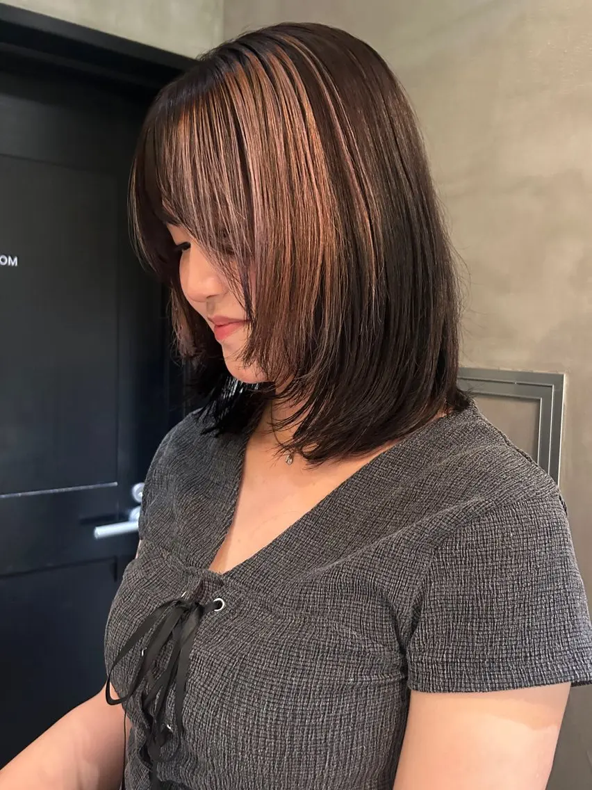 ミディアム カラー ハイライトカラー ハイライト ヘアカラー トリートメント デザイン/アレンジ ❤︎イシイレイのヘアスタイル
