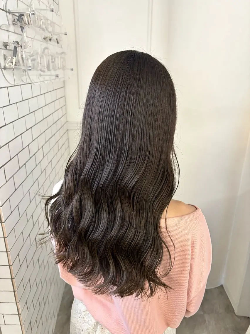 ロング カラー カット ヘアカラー トリートメント ブリーチなし透明感 🍀梅田・増田のヘアスタイル