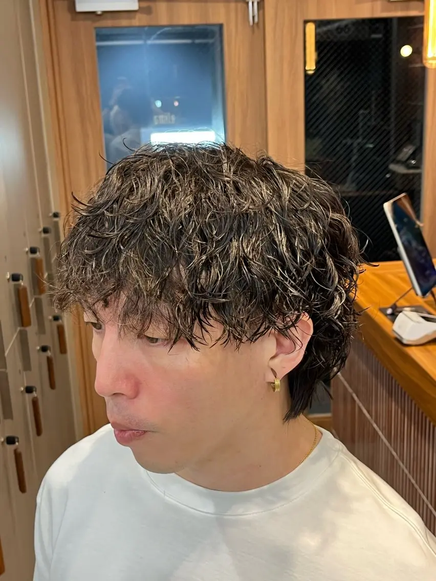 ミディアム パーマ メンズ カット パーマ fifth / 山下 和輝 海外風スタイルのヘアスタイル