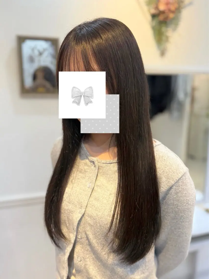 ロング 縮毛矯正 ヘアカラー reina /練習モデル様募集中のヘアスタイル