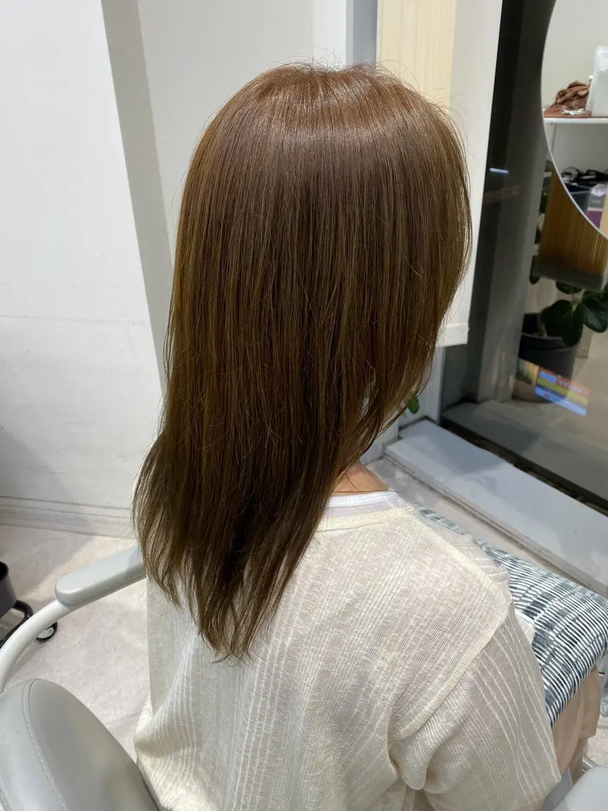 セミロング カラー カット ヘアカラー 🍓暖色カラー🍓 fuminaのヘアスタイル