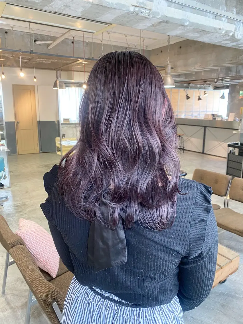 ミディアム カラー ブリーチ ラベンダーカラー keen 立川のヘアスタイル