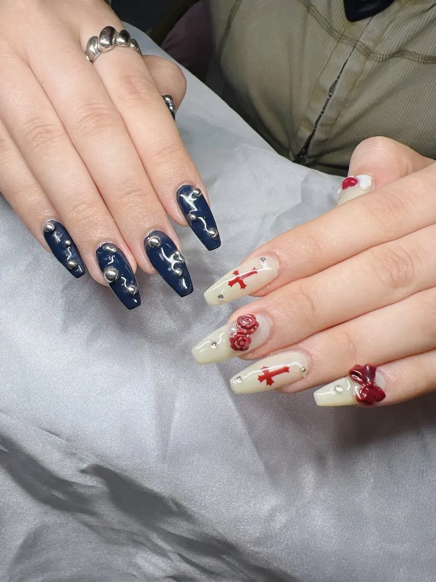 ネイル 長さ出し グラデーション 卒業式 キラキラネイル マグネットネイル Lee Nailsのネイルデザイン